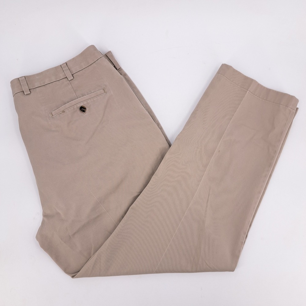Brooks Brothers Advantage Chino Hudson Men Khaki Straight Fit Pants Size 42x32